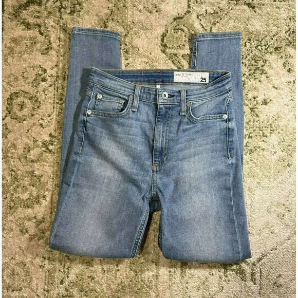 Rag & Bone Nina High Rise Skinny Jean Light Wash Size 25 - Picture 3 of 7